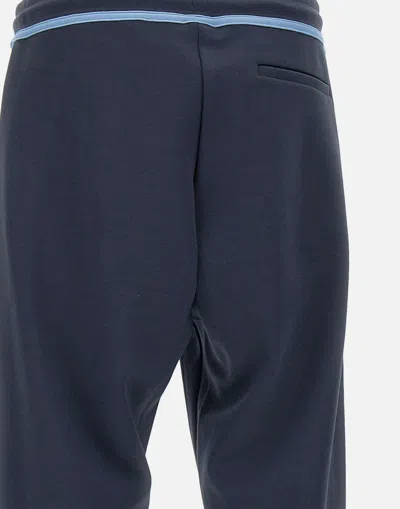 Hugo Boss Boss Hadiko Tape Blue Cotton Joggers In Blue