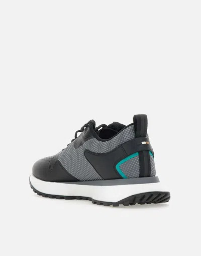 Hugo Boss Boss Jonah Run Black Mesh Sneaker In Gray