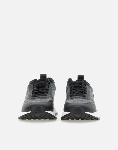 Hugo Boss Boss Jonah Run Black Mesh Sneaker In Gray