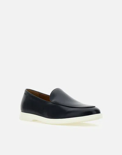 Hugo Boss Boss Sienne Midnight Blue Leather Loafer In Black
