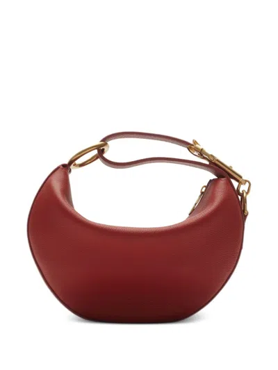 Burberry Knight Arc Rust Brown Grained Leather Shoulder Bag