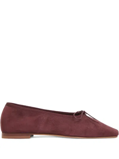 Mansur Gavriel Leather Ballet Flats In Burgundy