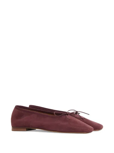 Mansur Gavriel Leather Ballet Flats In Burgundy