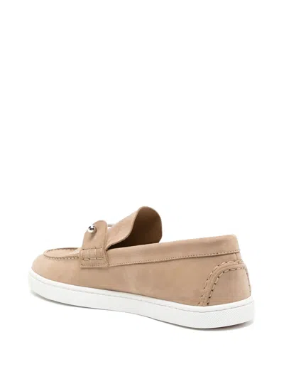 Christian Louboutin Chambeliboat Loafers In Beige Leather In Neutral