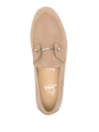 Christian Louboutin Chambeliboat Loafers In Beige Leather In Neutral
