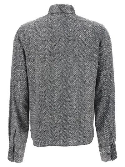 Ermanno Scervino Herringbone Shirt Adorned With Rhinestone Details