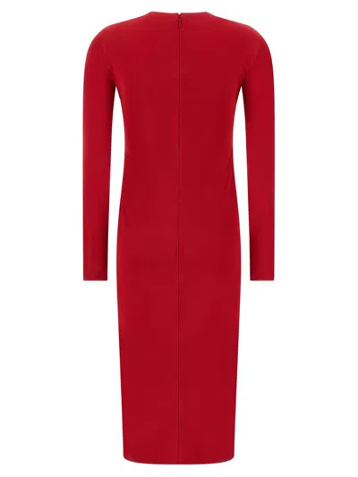 Versace Twisted Safety-pin Long-sleeve Jersey Midi Dress