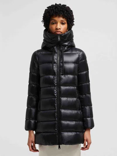Moncler Suyen Hooded Long Down Jacket Black