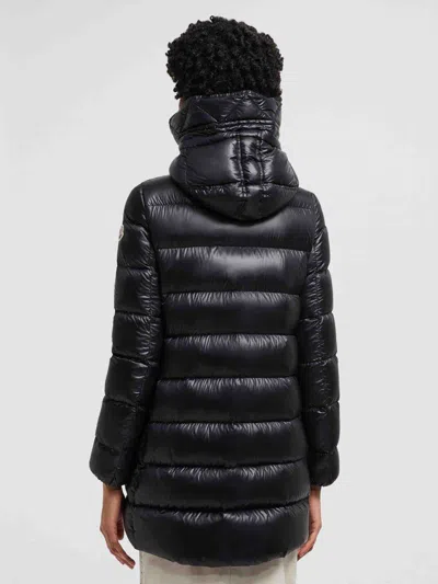 Moncler Suyen Hooded Long Down Jacket Black