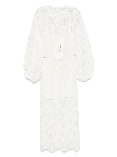Zimmermann Womens Ivory Coco Lace Woven Midi Dress In White