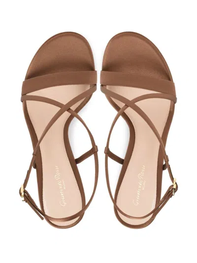Gianvito Rossi Slingback Cross-strap Sandals In Brown