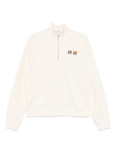 Maison Kitsuné Double Bold Fox Head Half Zip Comfort Sweatshirt