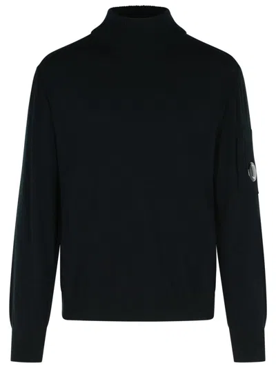 C.p. Company C.p.company Wool Blend Turtleneck Sweater In Black