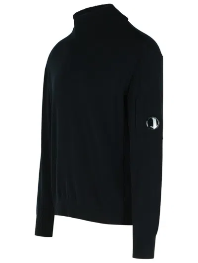 C.p. Company C.p.company Wool Blend Turtleneck Sweater In Black