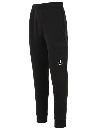 C.p. Company Sweatpants Cargo Pant In Diagonal Raised Fleece In Black