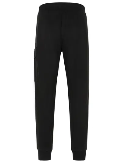 C.p. Company Sweatpants Cargo Pant In Diagonal Raised Fleece In Black