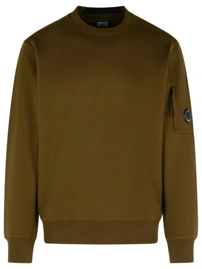C.p. Company Raised Cotton Sweatshirt Arm Pocket In Brown