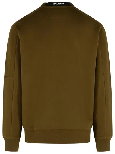 C.p. Company Raised Cotton Sweatshirt Arm Pocket In Brown