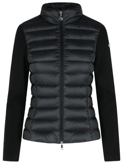 Moncler Padded Zip-up Cardigan In Black