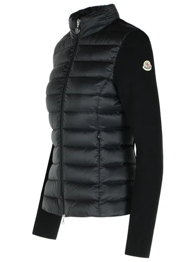 Moncler Padded Zip-up Cardigan In Black