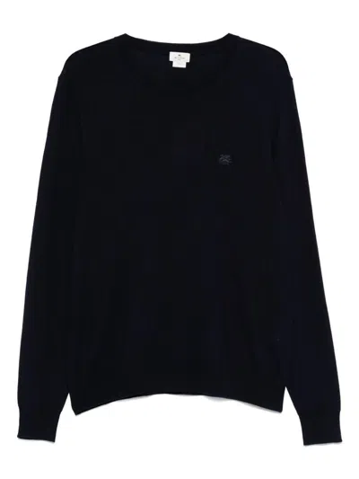 Etro Crew Neck Sweater With Embroidered Logo