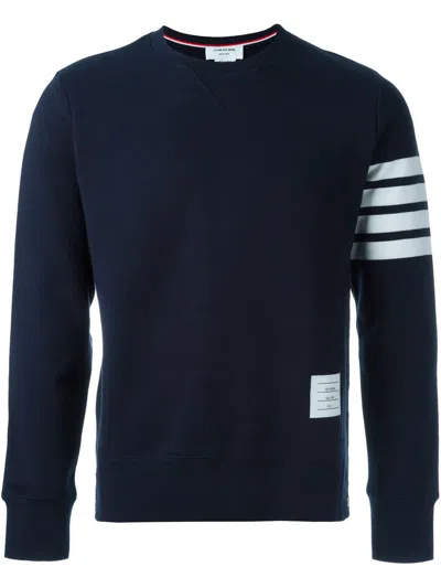 Thom Browne Engineered 4-bar Cotton Sweatshirt In Blue