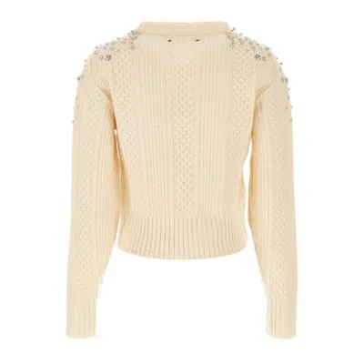 Golden Goose Sweater With Crystals In Neutral