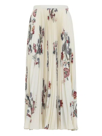 Etro Pleated Floral-print Skirt