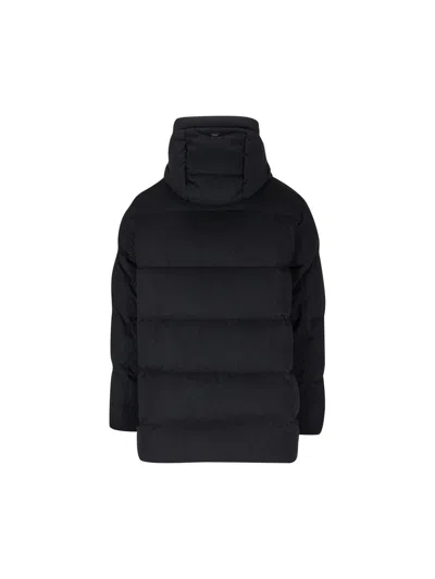 Herno Jacket In Cashmere, Silk And Ecoage In Black
