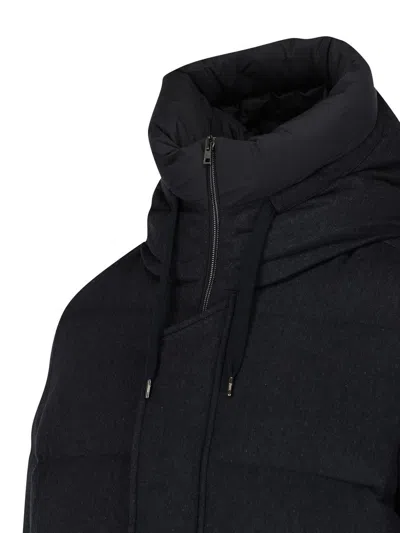 Herno Jacket In Cashmere, Silk And Ecoage In Black