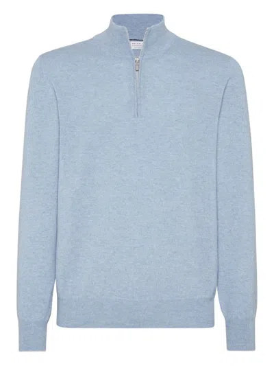 Brunello Cucinelli Cashmere Sweater In Blue