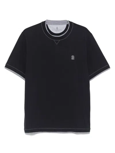 Brunello Cucinelli Slim Fit Crew-neck T-shirt In Lightweight Cotton Jersey In Black