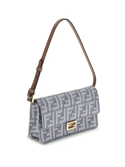 Fendi Women Denim Wallet In Neutral