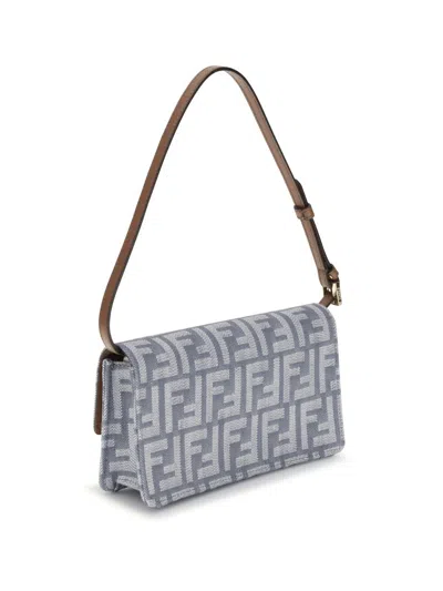 Fendi Women Denim Wallet In Neutral