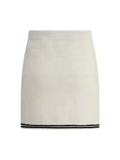 Self-portrait Self Portrait Women Ivory Bow Jacquard Knit Mini Skirt In White