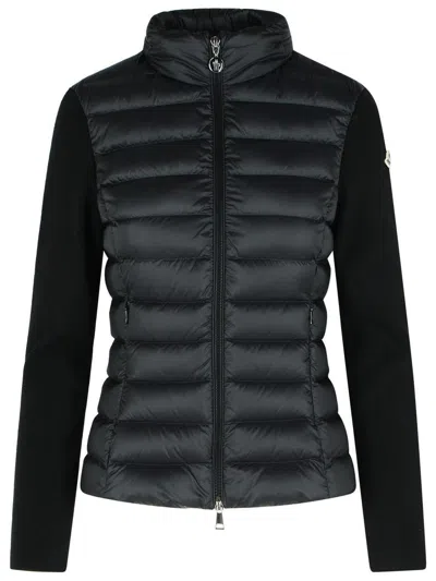 Moncler Padded Zip-up Cardigan In Black