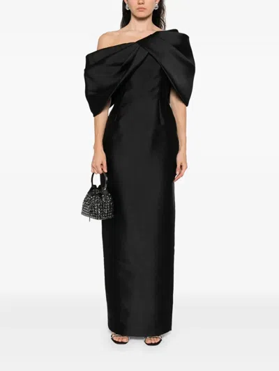 Solace London Davina Off-shoulder Maxi Dress In Black
