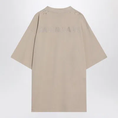 Balenciaga New  Back Medium Fit T-shirt In Neutral