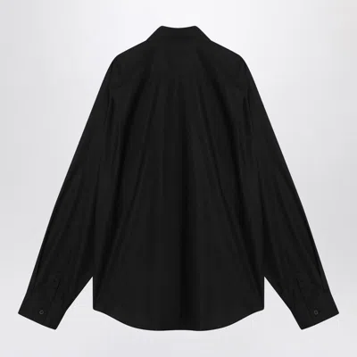 Balenciaga Black Cotton Shirt With Logo In Black