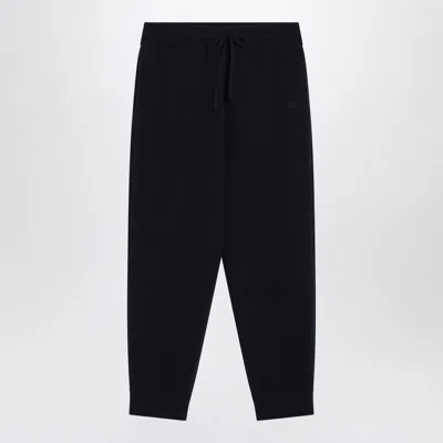 Burberry Navy Blue Cashmere-blend Jogging Pants In Black