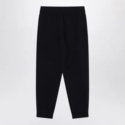 Burberry Navy Blue Cashmere-blend Jogging Pants In Black