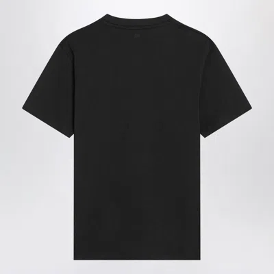 Ami Alexandre Mattiussi Logo-embroidered Organic Cotton-jersey T-shirt In Black