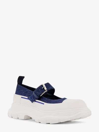 Alexander Mcqueen Thread Slick Mary Jane Denim Sneakers In Blue