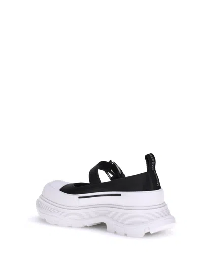 Alexander Mcqueen Leather And Rubber Lace-up Ballerinas In White