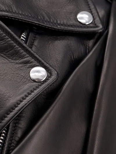 Alexander Mcqueen Women Sleeveless Leather Jacket With Knotted Drapery In Black