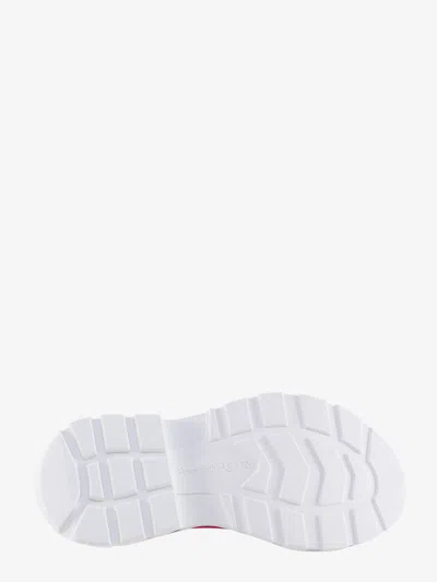 Alexander Mcqueen Women Tread Slick Canvas Sneakers With Fluo Leather Sneakers In White