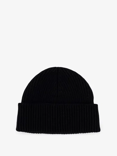 Ami Alexandre Mattiussi Ami Paris Ami De Coeur Black Wool Hat Men In Black