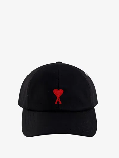 Ami Alexandre Mattiussi Ami Red Adc Embroidery Hat Men In Black