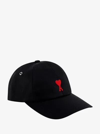 Ami Alexandre Mattiussi Ami Red Adc Embroidery Hat Men In Black