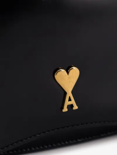 Ami Alexandre Mattiussi Ami Paris Women Leather Shoulder Bag With Monogram Logo